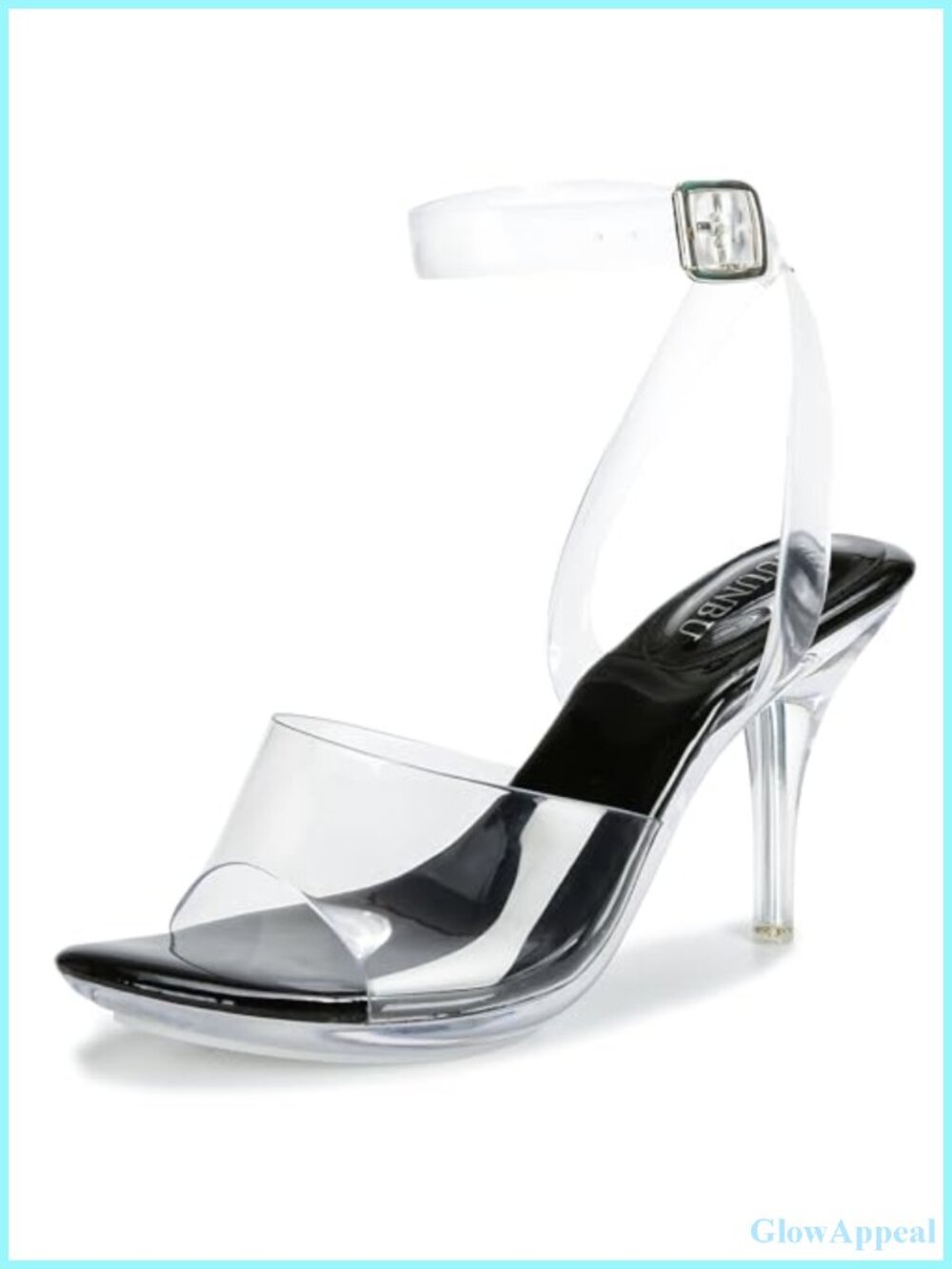 Clear Strappy Platform Heeled Sandals Ankle Strap Open Toe